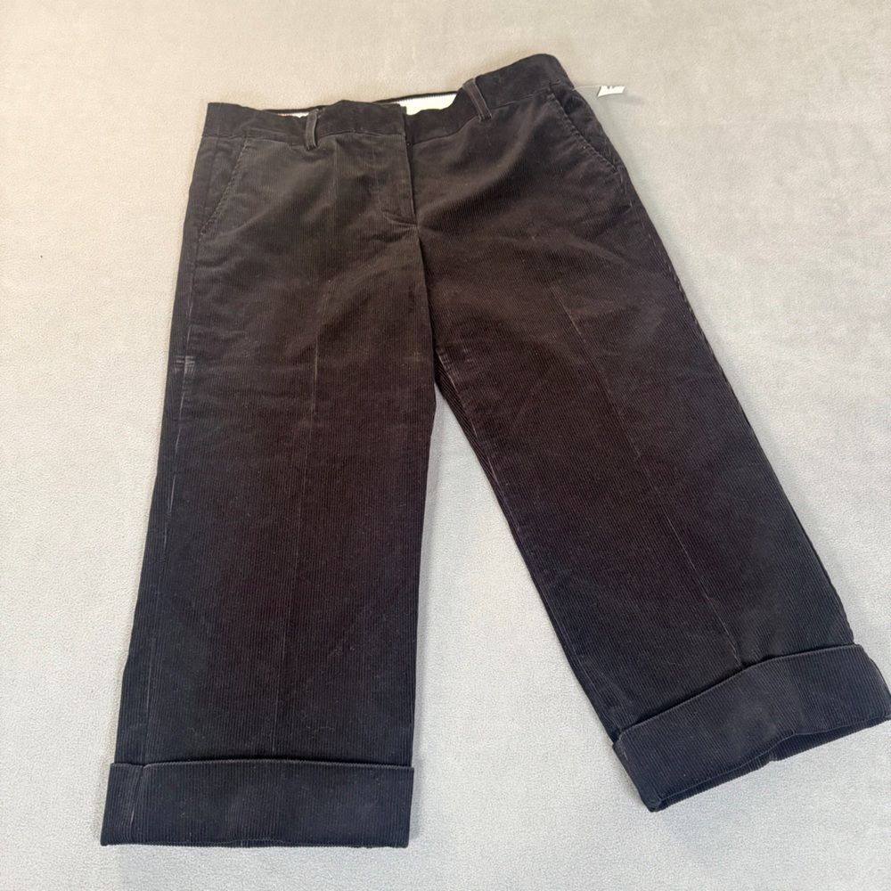 J. Crew City Fit Women’s Black Corduroy Capri/Cropped Pants -Size 8